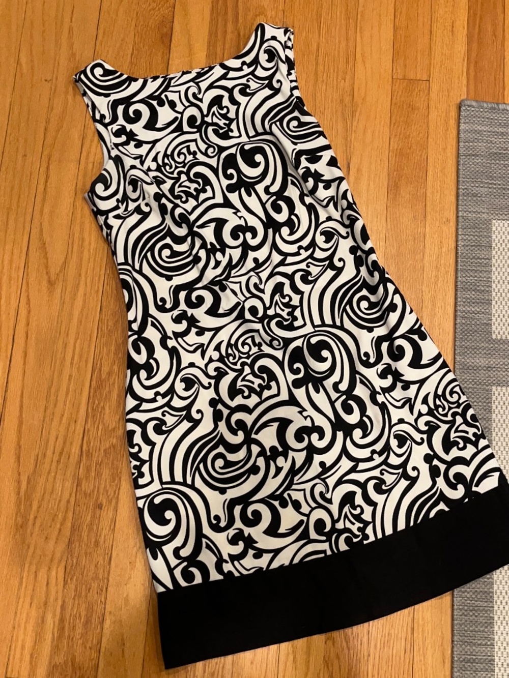 AB Studio Womens Summer Sleeveless Dress Black White Size 4